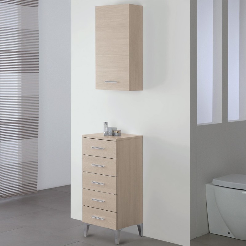 Carrello Con 5 Cassetti FERIDRAS - Girevole, Colore Bianco, 30x36.5x91.5 Cm, Per Casa O Ufficio - Foto 10