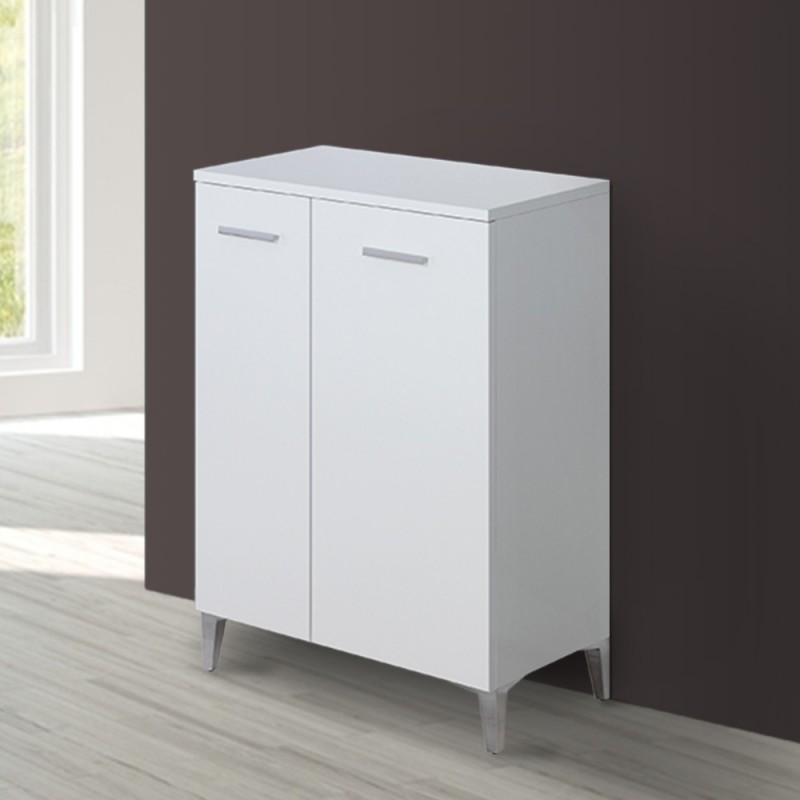 Base Bagno A 2 Ante Bianca L.60 Base Doppia per il Bagno con 2 Ante Bianca 60x78,5 cm
