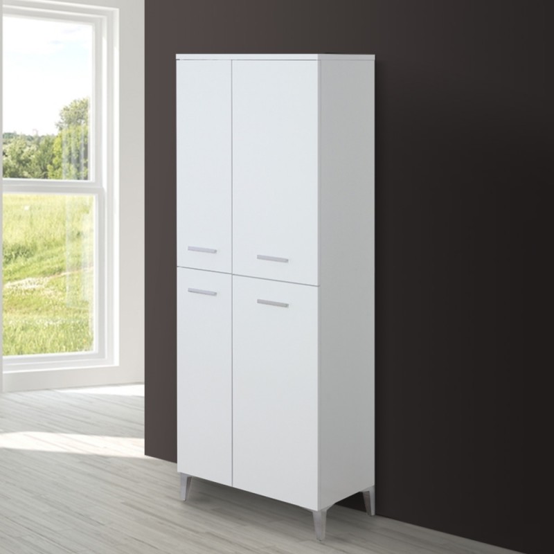 Armadio o Scarpiera 60 Bianco 4 Ante Stella Mobile Alto Da Bagno Bianco 4 Ante 60x153,5 cm Multiuso e Scarpiera
