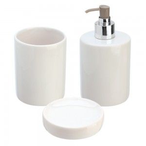 Set accessori d'appoggio in ceramica bianco Feridras - 1