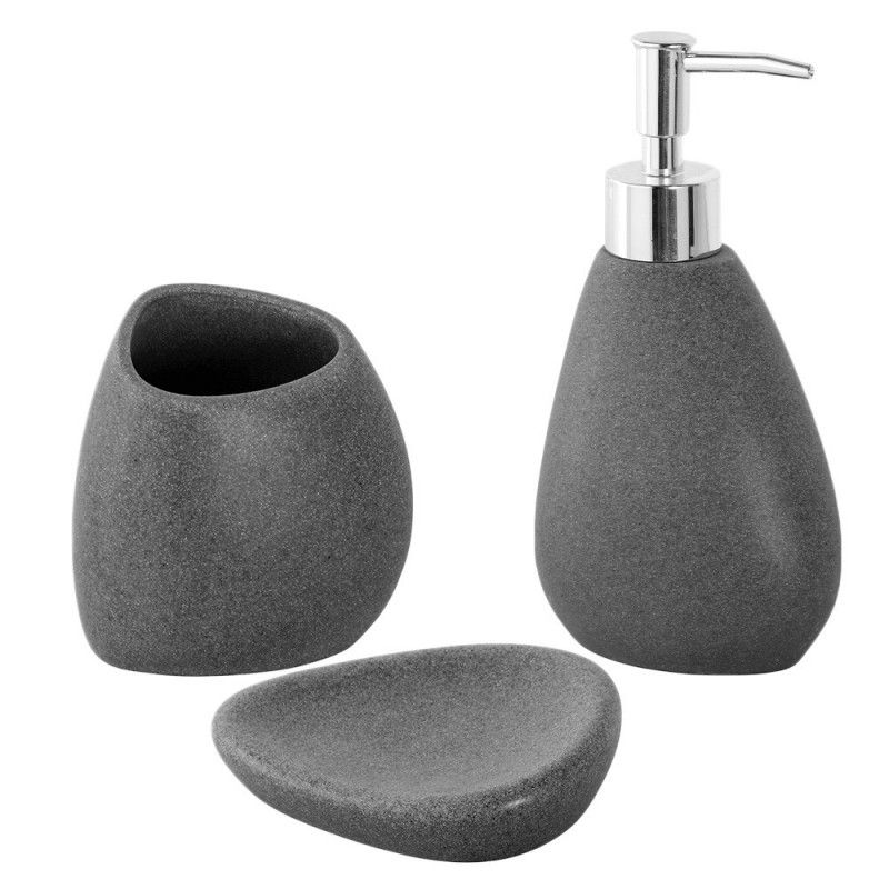Portasapone moderno Set da bagno in ceramica 5 pezzi Accessori da bagno per uso domestico black 