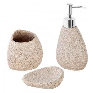 set accessori bagno d'appoggio effetto pietra feridras stone