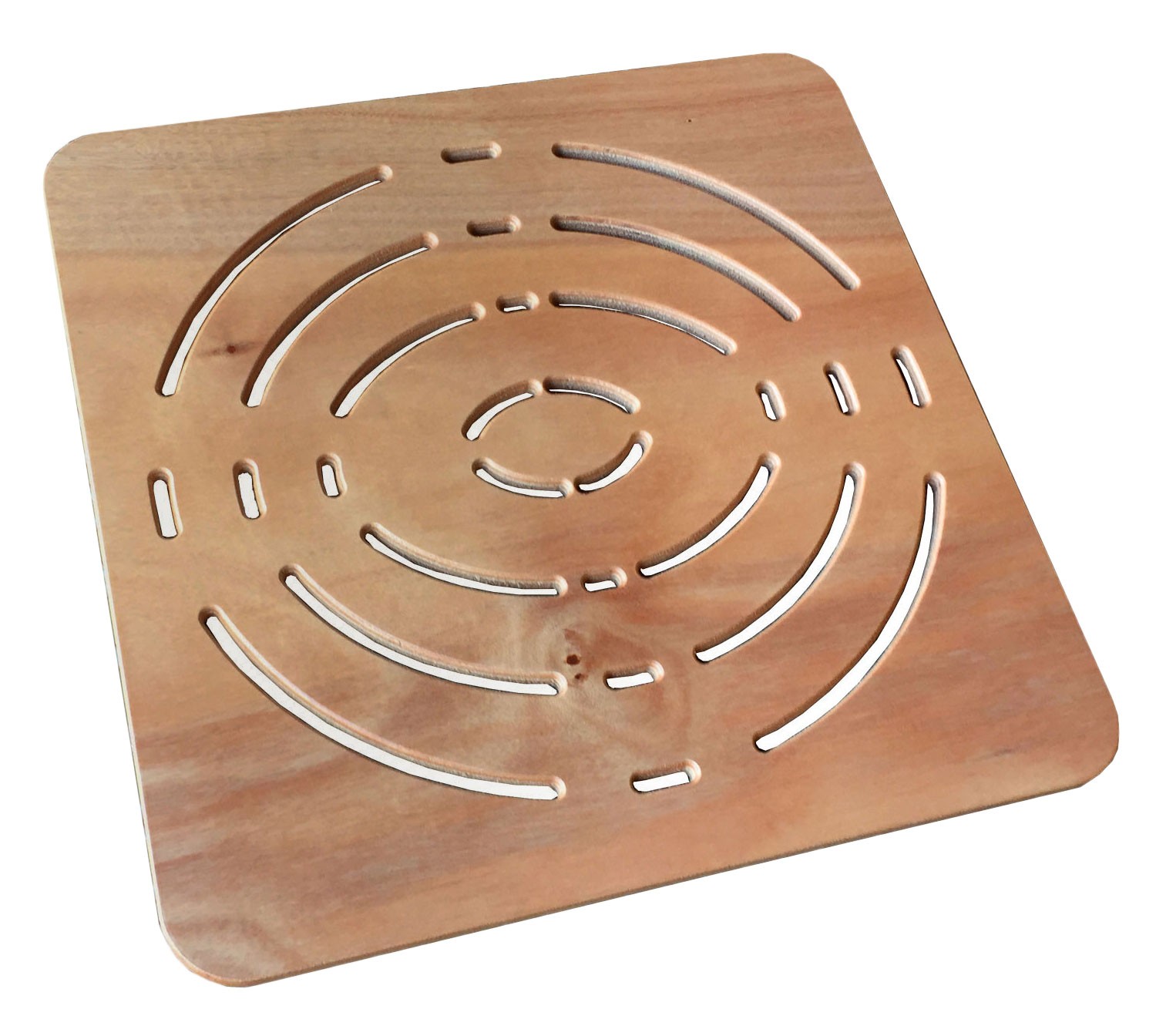 Image of Pedana doccia Legno Okumè 60x60 design moderno ideale per piatto doccia 80x80