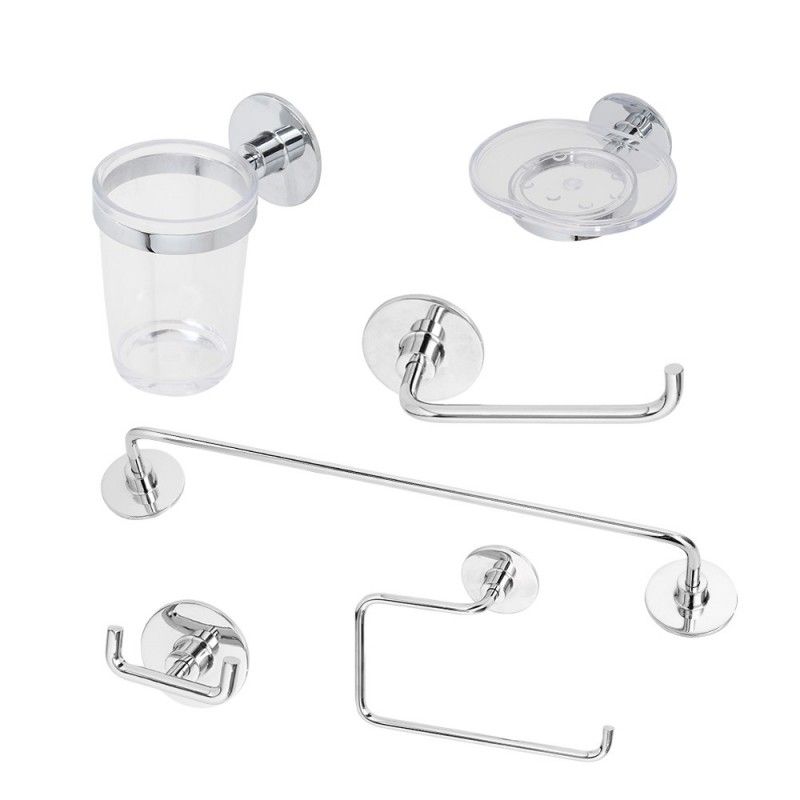 Nu Steel Set Of 4 Triune Bath Accessory Set In 3-Tone Shiny