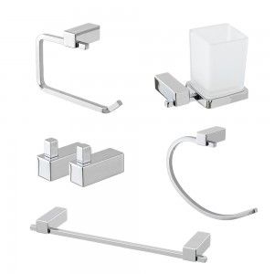 Set accessor bagno kt completo Zero Cromo 5 pezz n Accao Cromato e ABS | Accessor da