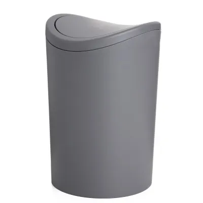 Cestino spazzatura in polipropilene grigio 6lt con coperchio basculante