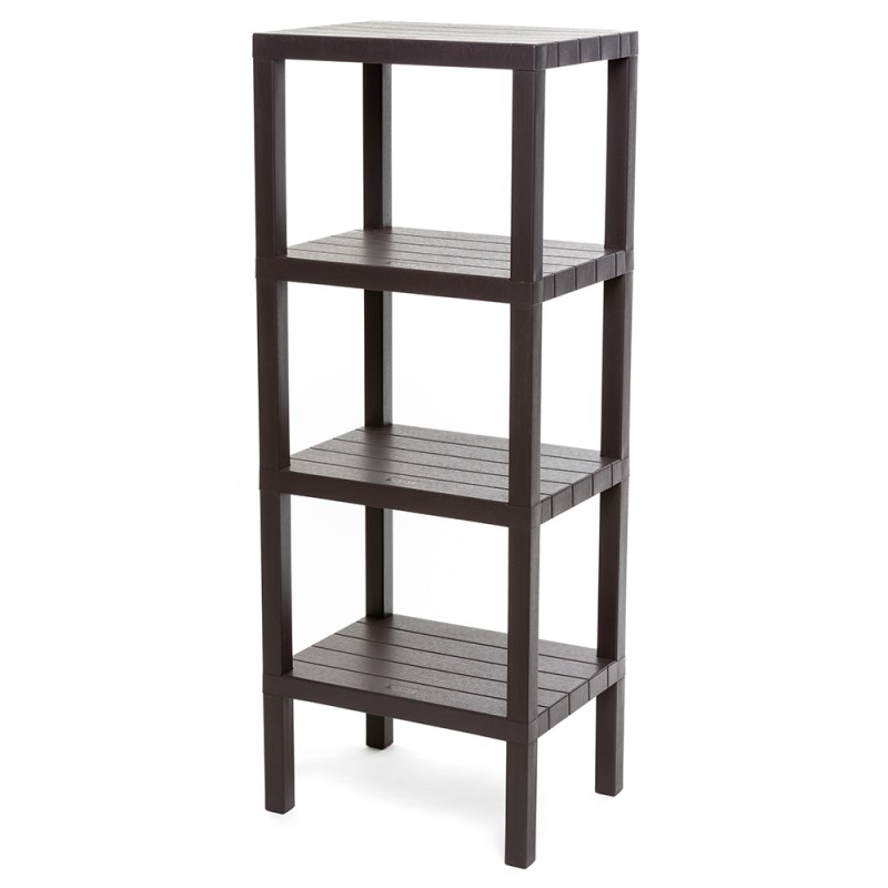 Scaffale bagno con 4 ripiani effetto legno marrone in kit di montaggio Scaffale bagno con 4 ripiani effetto legno marrone in kit di montaggio