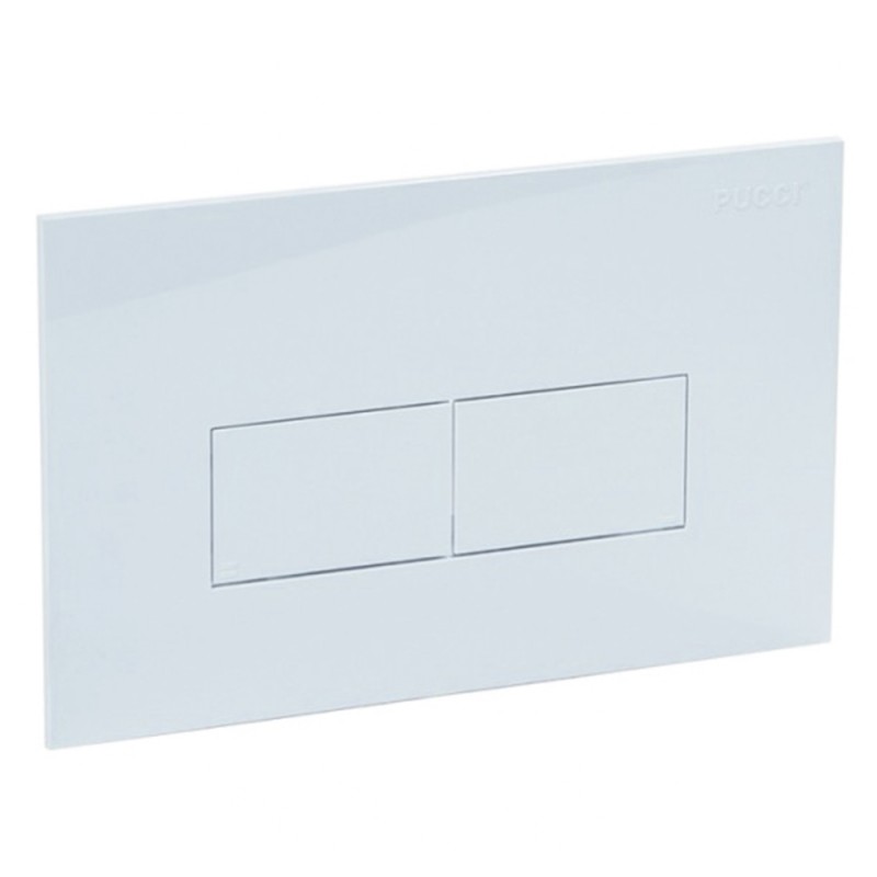 Placca Bianca per cassetta a incasso Pucci serie Eco con due pulsante Placca Bianca per cassetta a incasso Pucci serie Eco