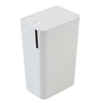 Pattumiera 8 Litri Bianca In Plastica Con Coperchio Push Moderna