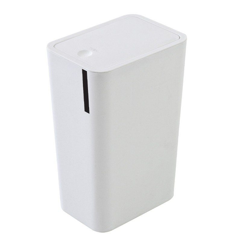 Pattumiera 8 Litri Bianca In Plastica Con Coperchio Push Moderna Pattumiera 8 Litri Bianca In Plastica Con Coperchio Push Moderna