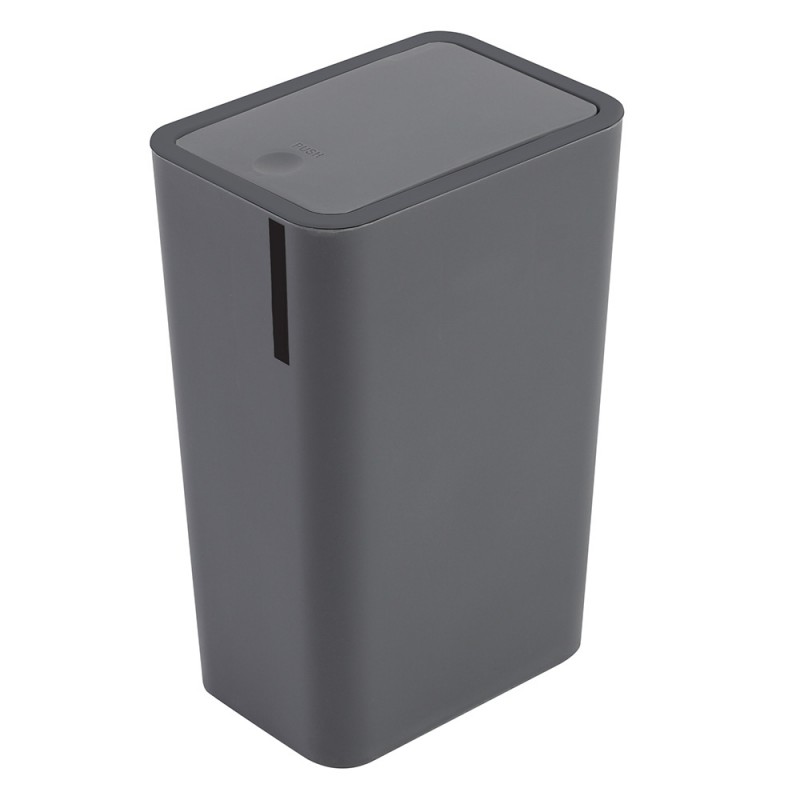 Pattumiera 8 Litri Grigio In Plastica Con Coperchio Push Moderna Pattumiera 8 Litri Grigio In Plastica Con Coperchio Push Moderna