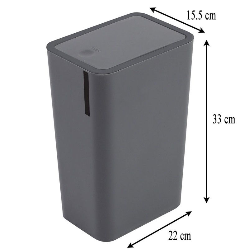 10 l ca 24 x 19 x 39 cm Pattumiera Push con coperchio basculante Gies ecoline 