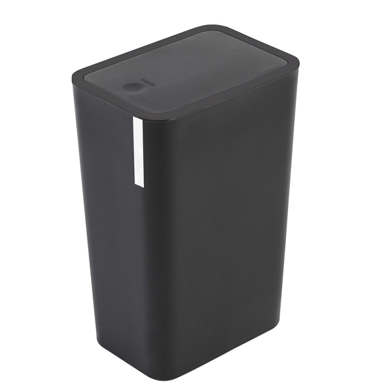 Pattumiera 8 litri Nera in Plastica Con Coperchio Push Moderna Pattumiera 8 litri Nera in Plastica Con Coperchio Push Moderna