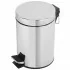 Pattumiera Tonda Acciaio Cromato moderna con pedale 3 litri