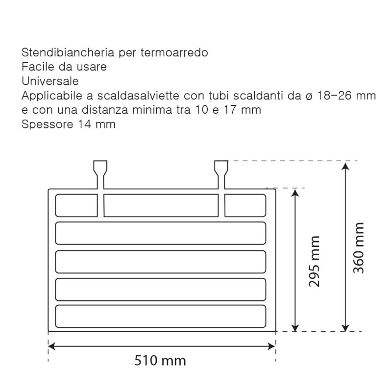 BES-31807 - Ordine e pulizia - beselettronica - Stendibiancheria  Termosifone Salvaspazio Stendino Maniglia Regolabile Esterno