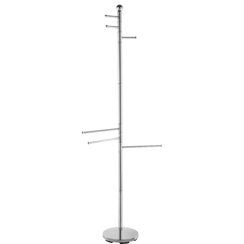 Piantana Accappatoio e Asciugamani H 177 cm 6 Bracci Acciaio Cromato Piantana per Accappatoio alta 177 cm con 6 Bracci in Acciaio Cromato
