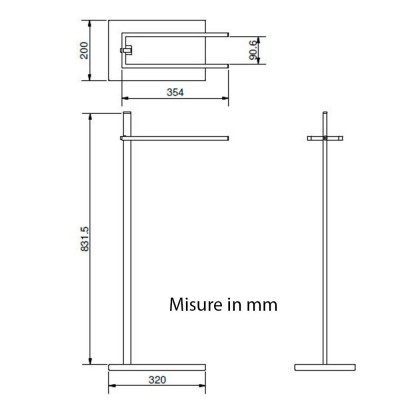 Piantana Portasciugamani Bianco Base Bianca in MDF