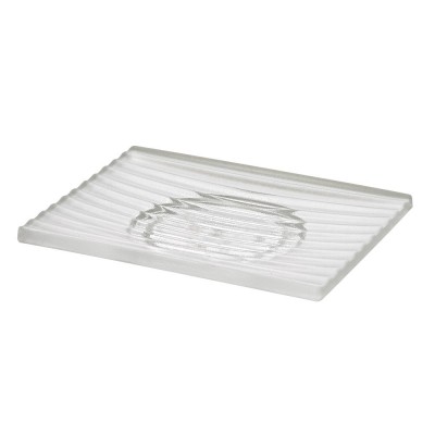 Porta sapone bianco in plastica trasparente
