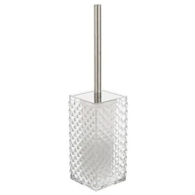 Porta scopino bianco in plastica trasparente