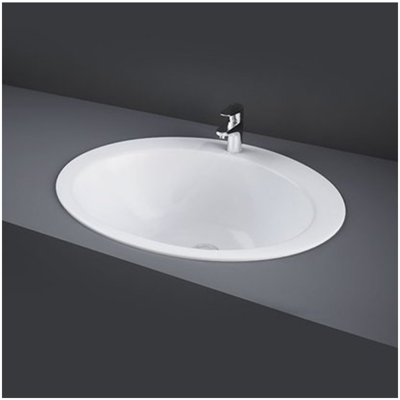 Lavabo incasso soprapiano ceramica bianca Rak Ceramics Lavabo Incasso Soprapiano L53 x P43,5 cm Bianco Rak modello Jessica
