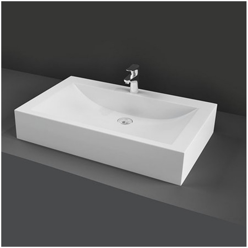 Lavabo da appoggio rettangolare 65x42 cm bianco Rak modello Scoop