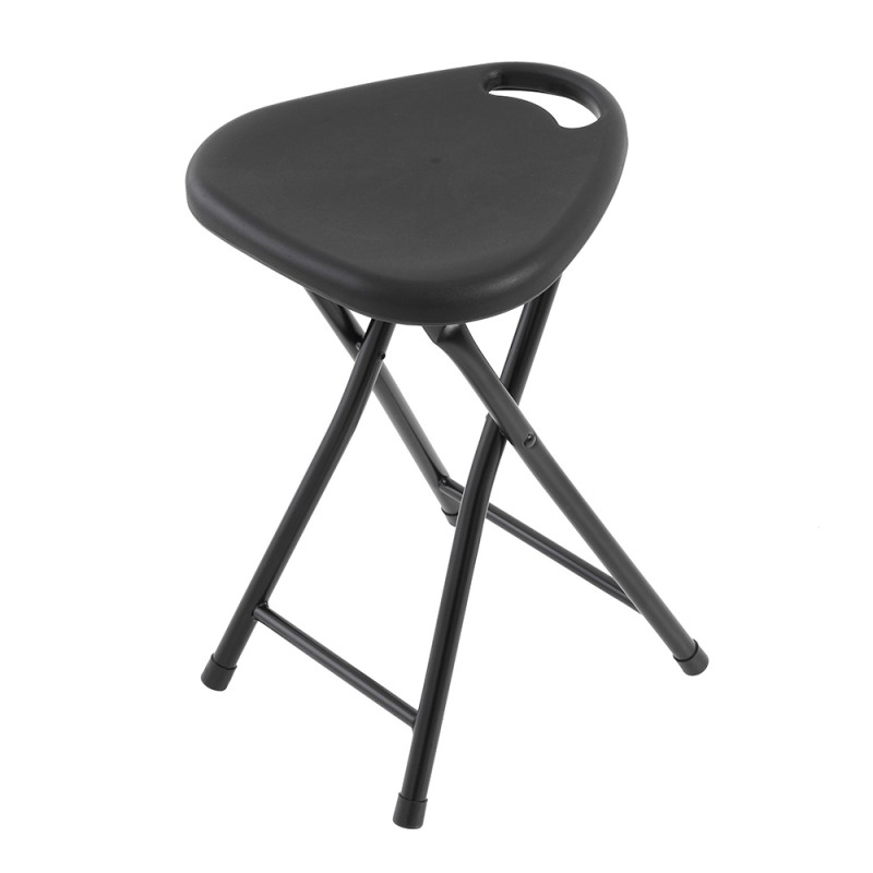 Vetrineinrete® Sgabello tondo metallo e abs pieghevole con 4 piedi gommati antiscivolo sgabellino richiudibile salvaspazio 806285 Bianco H65 