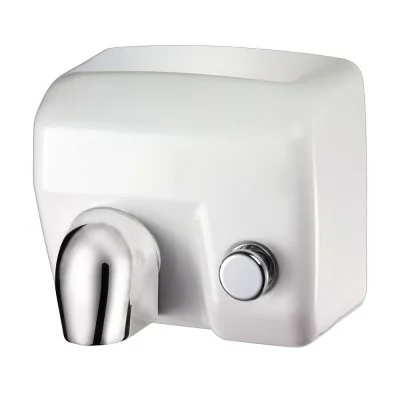 Asciugamani elettrico con pulsante 2400W in acciaio bianco