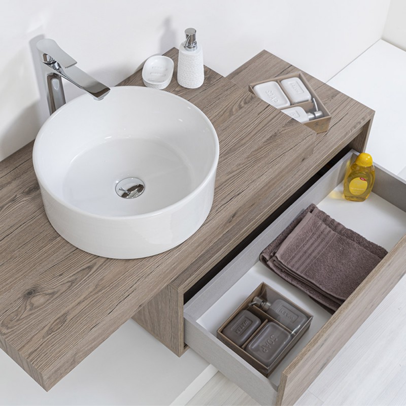 Portasciugamani per mobile da bagno 38,5 cm bianco lucido