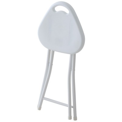 Sgabello ergonomico con seduta in abs e gambe in acciaio bianco