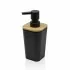 Dispenser sapone in finitura nera opaca con dettagli in bambù