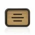 Portasapone in finitura nera opaca con inserti in bamboo