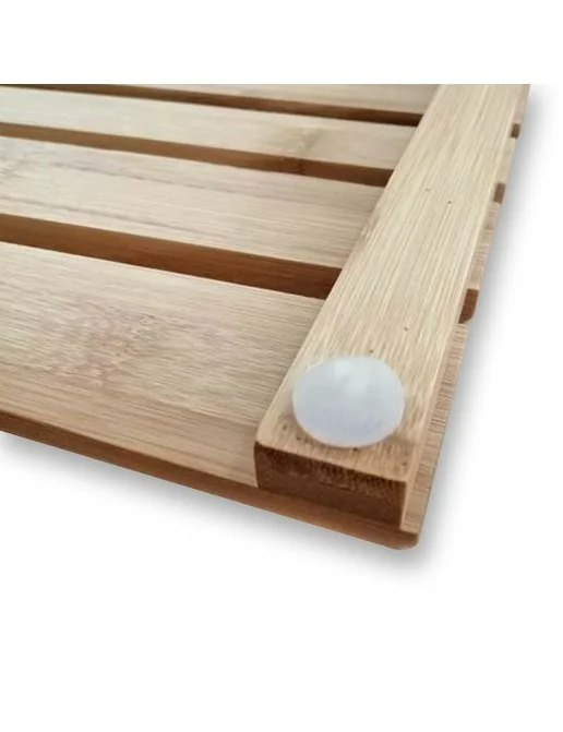 Relaxdays Pedana Doccia In Bamb&ugrave; 60x40 Cm - Tappetino Antiscivolo Per Bagno, Vasca E Sauna