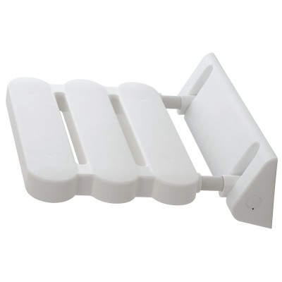 SEDILE PER VASCA BIANCO IN POLIPROPILENE E ALLUMINIO 37x30 cm (LxP) ALTEZZA  DA 67 A 77 cm