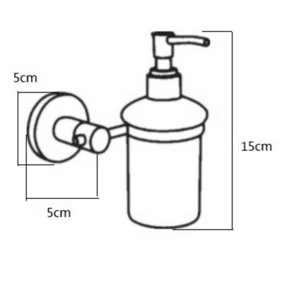 Dispenser Sapone Liquido Cromo e Vetro Satinato