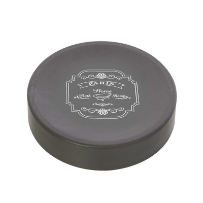 Portasapone Tondo in Latta Colore Grigio Stile Vintage