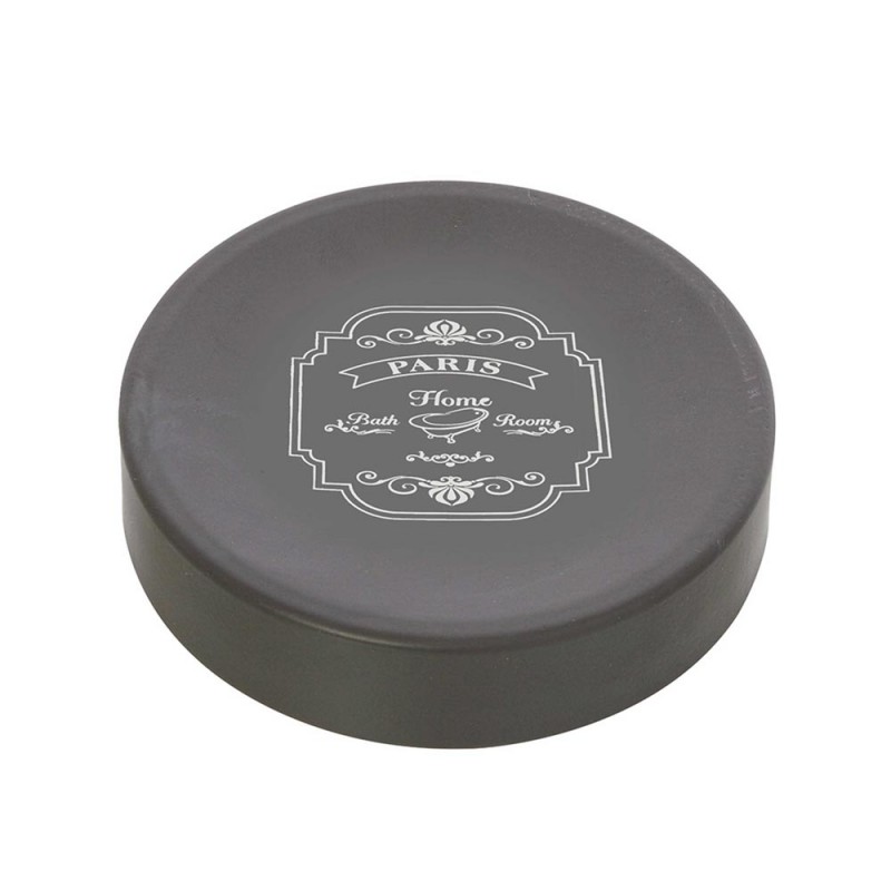Portasapone Tondo in Latta Colore Grigio Stile Vintage Portasapone Tondo in Latta Colore Grigio Stile Vintage