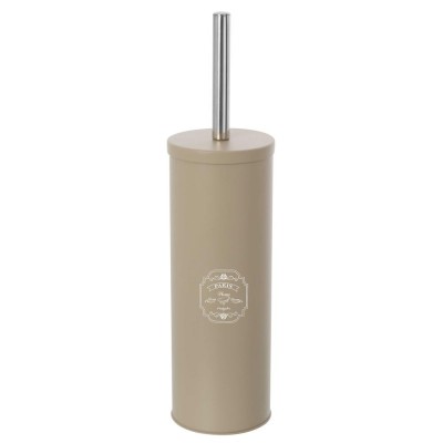 Portascopino In Latta Beige Con Contenitore Interno