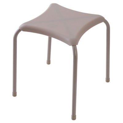 Sgabello con Seduta in ABS e Gambe in Acciaio Tortora