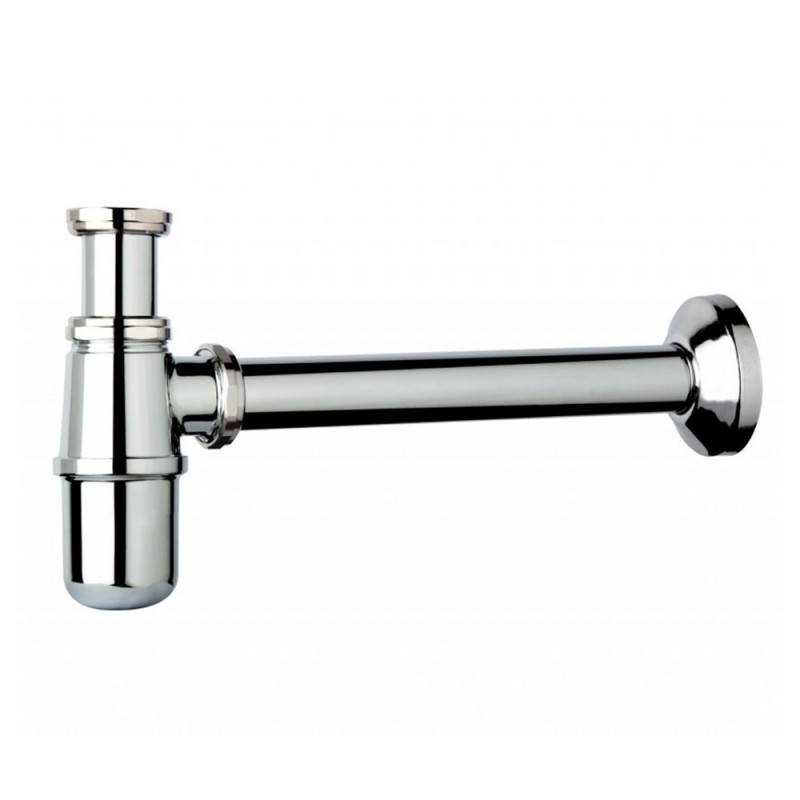 Sifone a Bottiglia Universale per Lavabo e Mobile con Lavabo Attacco Standard 1 e 1/4 in Zinco Cromato Guarnizioni Interne Incluse mod Nara 