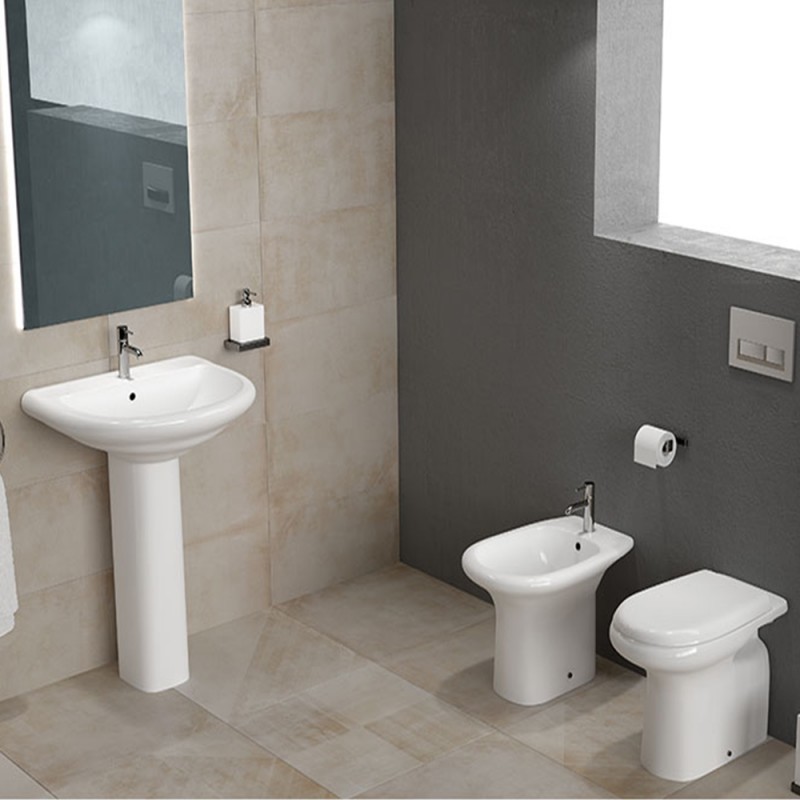 Set di sanitari completi di lavabo serie Orient con sedile incluso