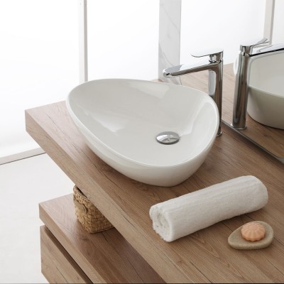 Ciotola da Appoggio in Ceramica Bianco Lucido