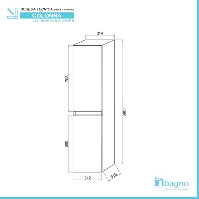 Misure Pensile Sospeso 31.5 cm Bianco Venato