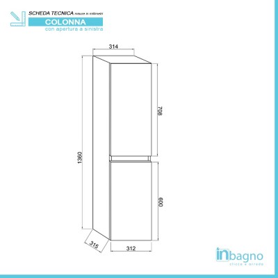 Misure Pensile Sospeso 31.5 cm Rovere Grigio