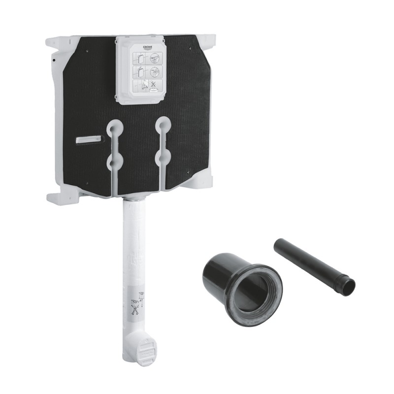 Cassetta di risciacquo grohe da incasso 80 mm con canotto per sanitari sospesi Cassetta di Sciacquo per WC 80 mm GROHE con Montaggio a Incasso a Risparmio Idrico