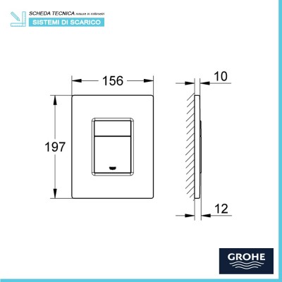placca di azionamento grohe serie skate cosmopolitan cromo per cassetta incasso