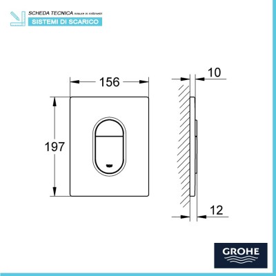 placca di azionamento grohe Arena cosmopolitan cromo per cassetta incasso