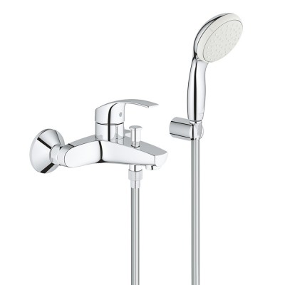 miscelatore vasca grohe eurosmart cromo completo di doccetta supporto e laccio