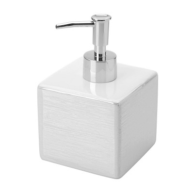 Dispenser Sapone in Ceramica Bianco a forma di cubo