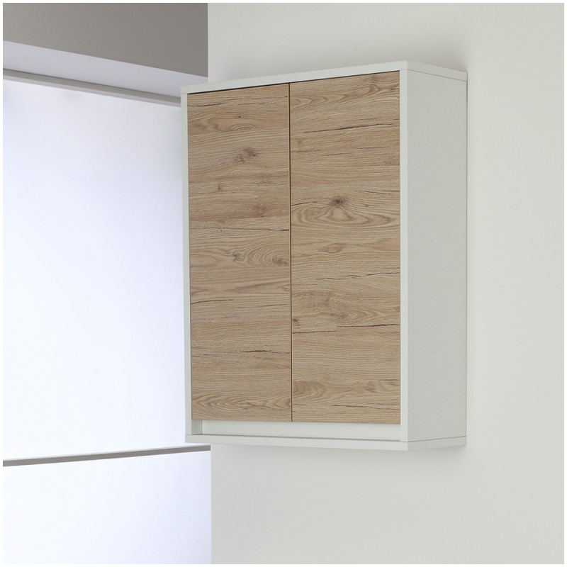 Pensile Salvaspazio Lavanderia Rovere 2 Ante 60 cm con ripiano interno Feridras - 1 Pensile Salvaspazio Lavanderia Rovere 2 Ante 60 cm con ripiano interno