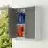 Pensile Salvaspazio Grigio da Bagno 2 Ante 60 cm Struttura Bianco Opaco Feridras - 4